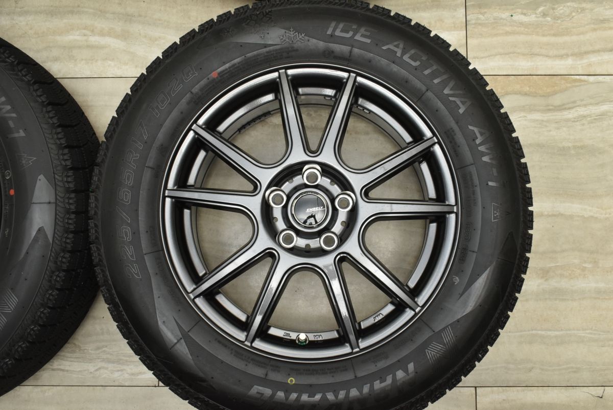 製バリ溝 EMBERY 17in 7J 38 PCD114.3 ナンカン アイスアクティバ AW-1 225 65R17 レクサス 10系 NX ハリアー RAV4 FFCRYSTALESIA_COM