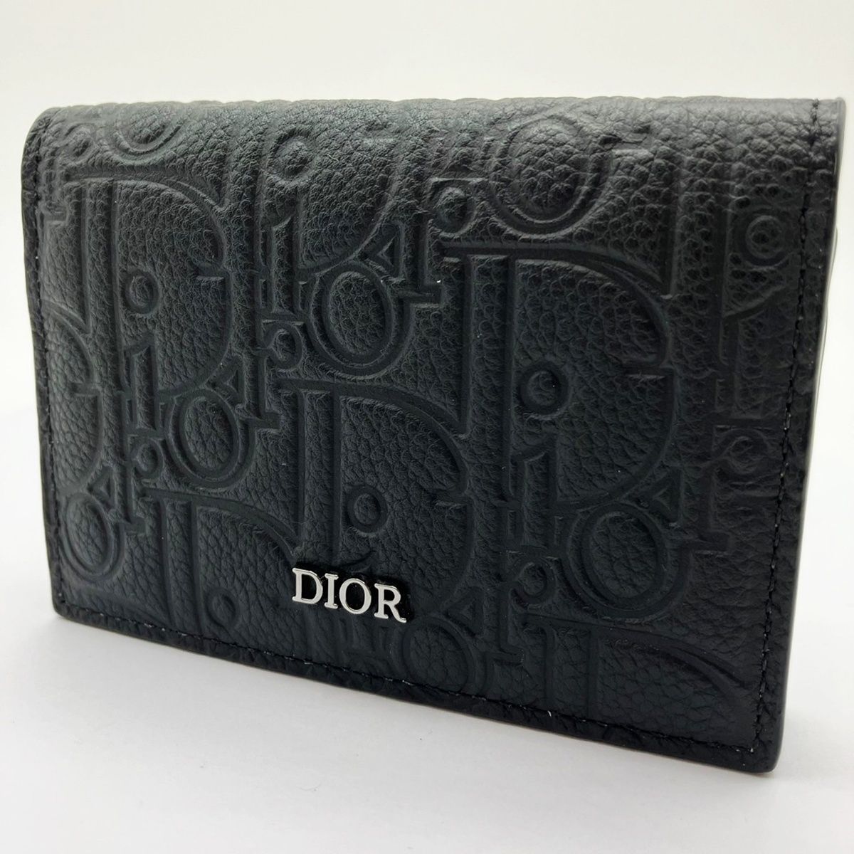 Dior ビジネスカードホルダー 名刺入れ グラビティ レザー ブラック メンズ ディオール カーフスキン 黒 カードケース
