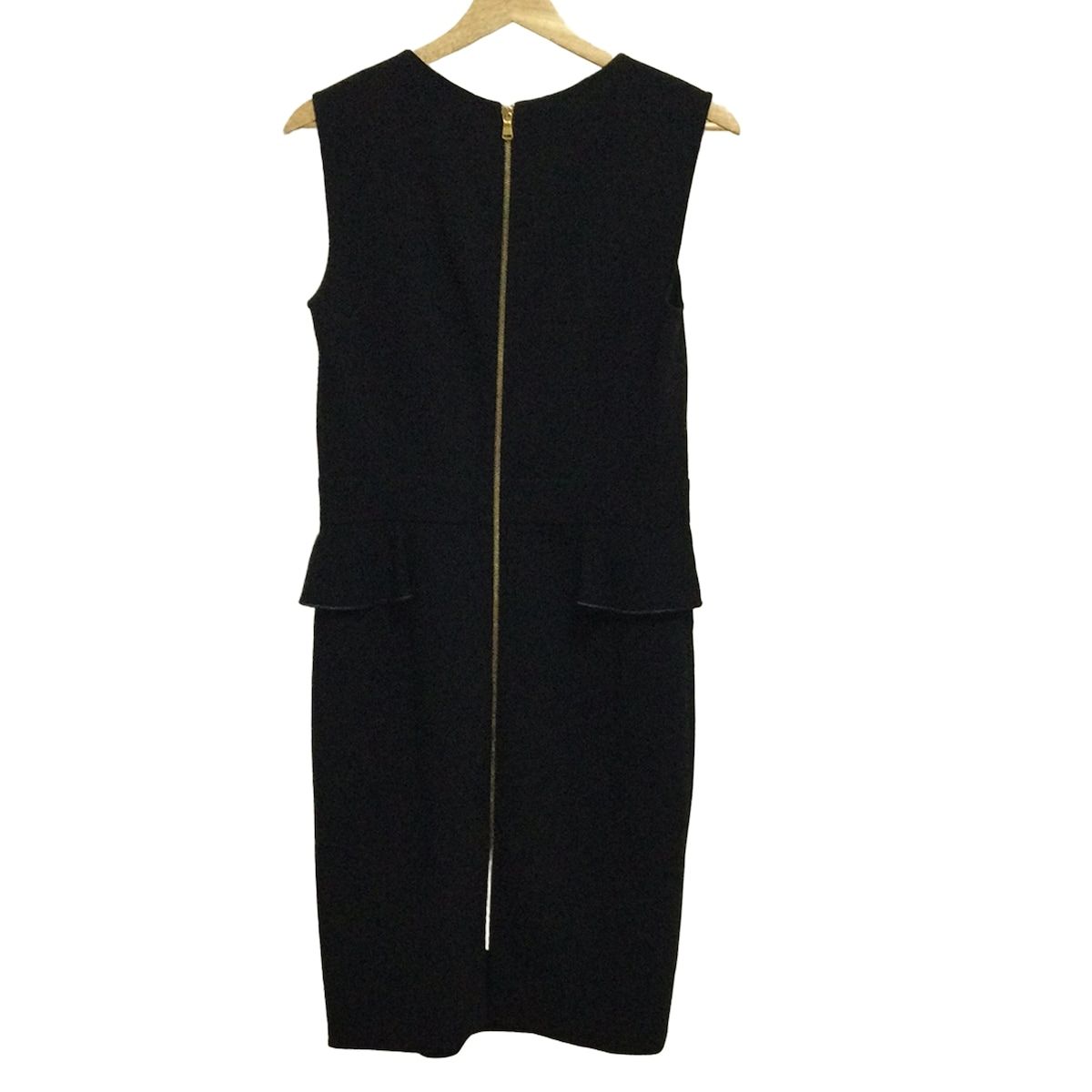 EMILIO PUCCI PUCCI エミリオプッチ ワンピース サイズ44 L レディース - 黒 クルーネック ノースリーブ ひざ丈