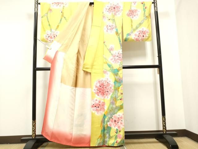 作家 雀と柳　 訪問着 作家 雀と柳 訪問着 作家 雀と柳 訪問着