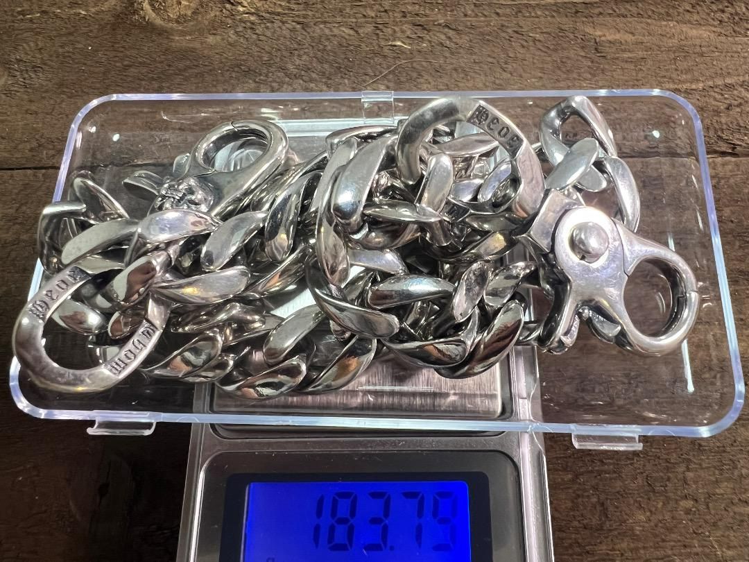 バイカー必須　ウォレット用プレーン　シルバーチェーン　TYPE2　QBKA005 バイカー必須 ウォレット用プレーン シルバーチェーン TYPE2