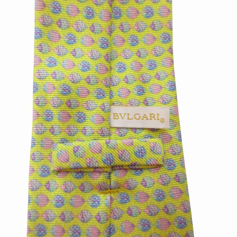 ブルガリ BVLGARI 美品 セッテピエゲ ネクタイ ビジネス 総柄 絹 シルク 黄 イエロー /FF IBO66 - メルカリ