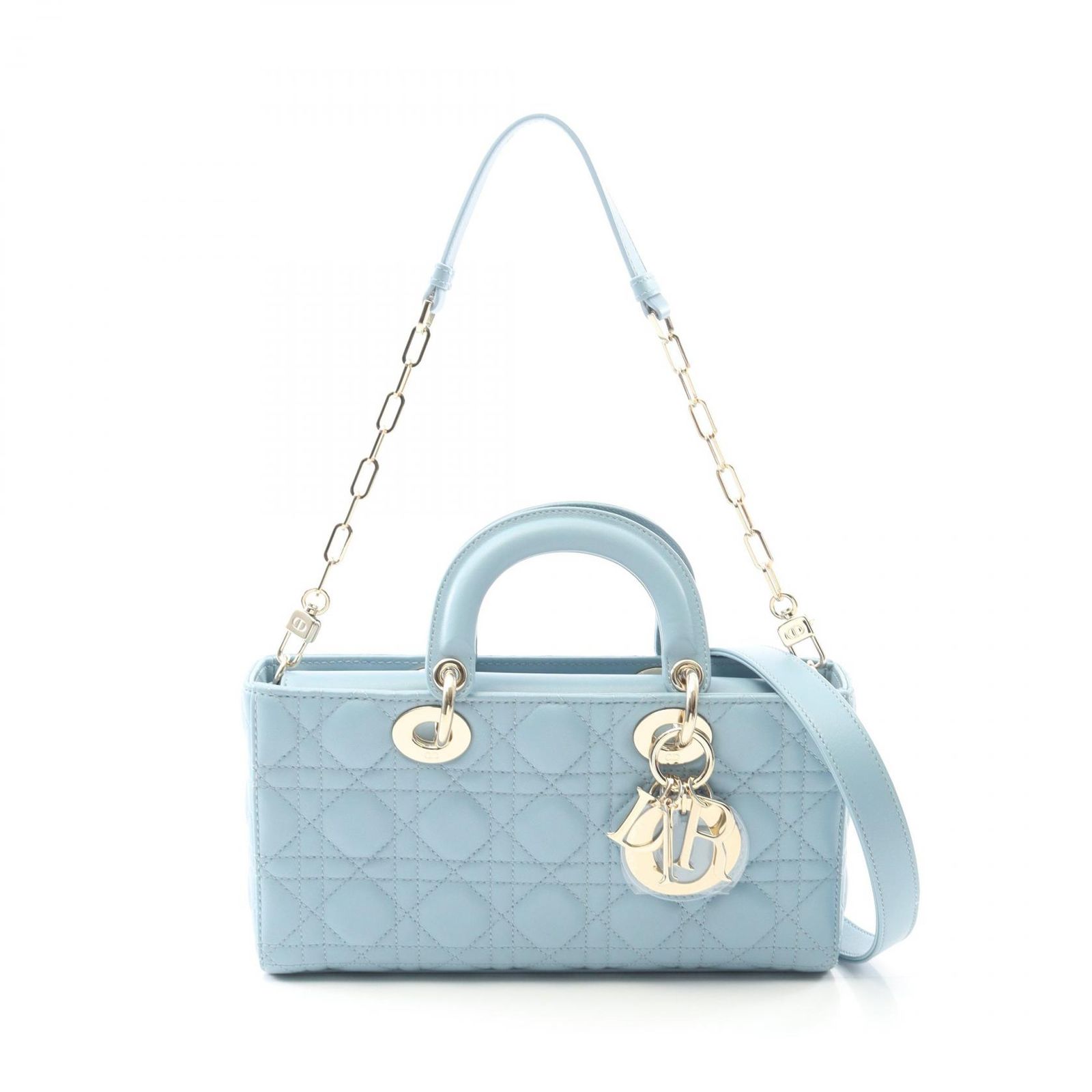 Christian Dior ライトブルー ハンドバッグ ディオール Dior ハンドバッグ Lady D-Joy ミディアム