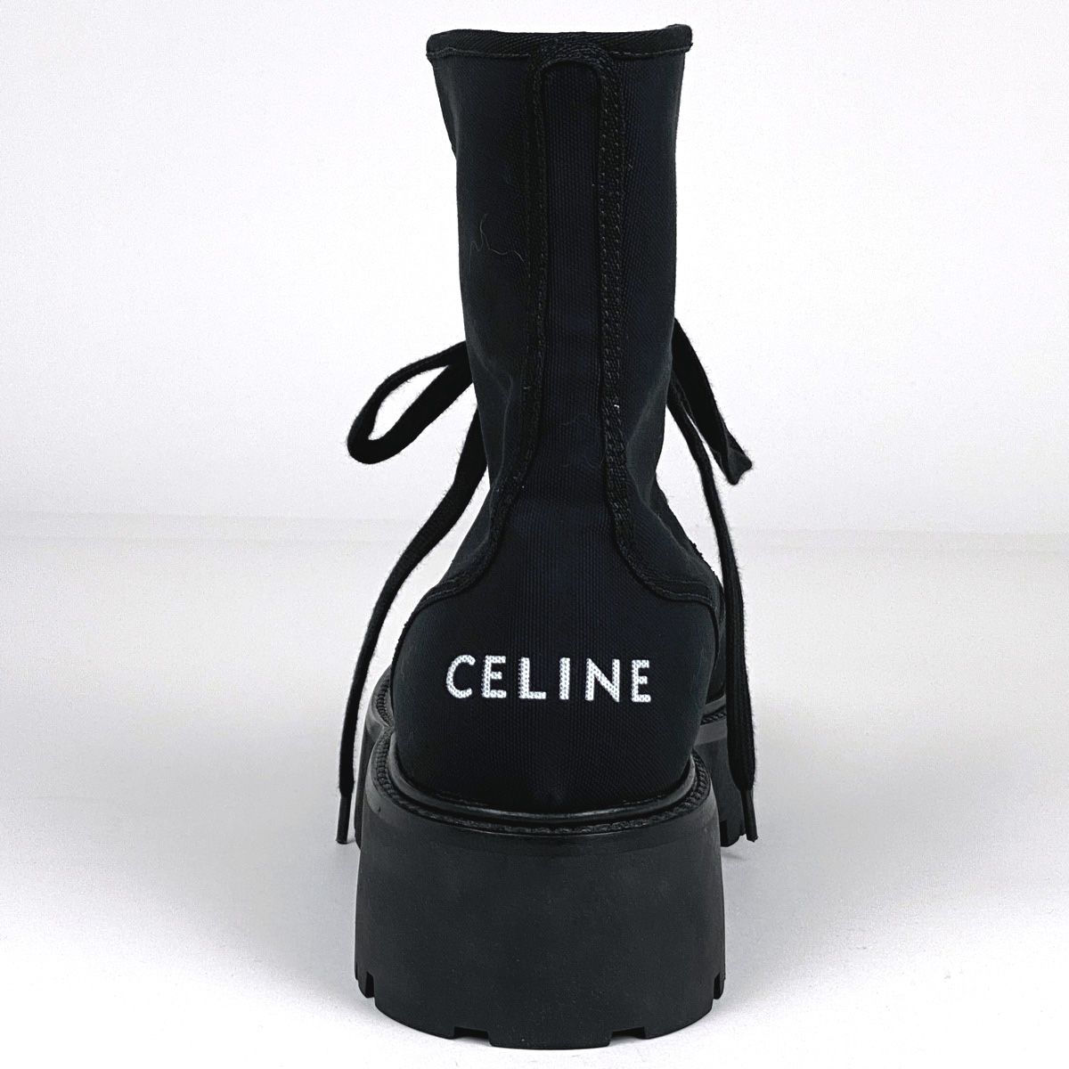 セリーヌ CELINE ロゴ レースアップ ショートブーツ 厚底 ラギッド 