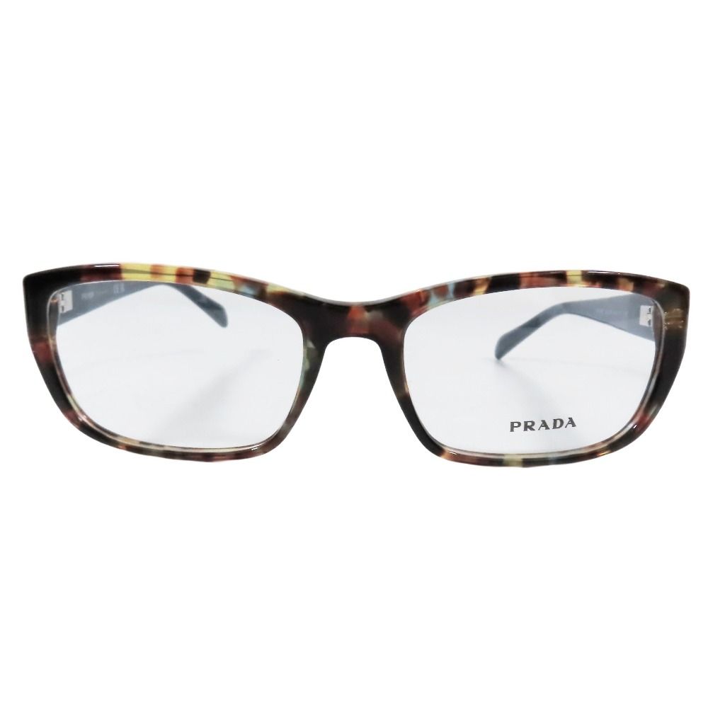 PRADA プラダ 眼鏡 アイウェア べっ甲柄 フルリム プラスチックフレーム スクエア型 デモレンズ 54□18 NAG-1O1 135 ブルー メンズ レディース 古着