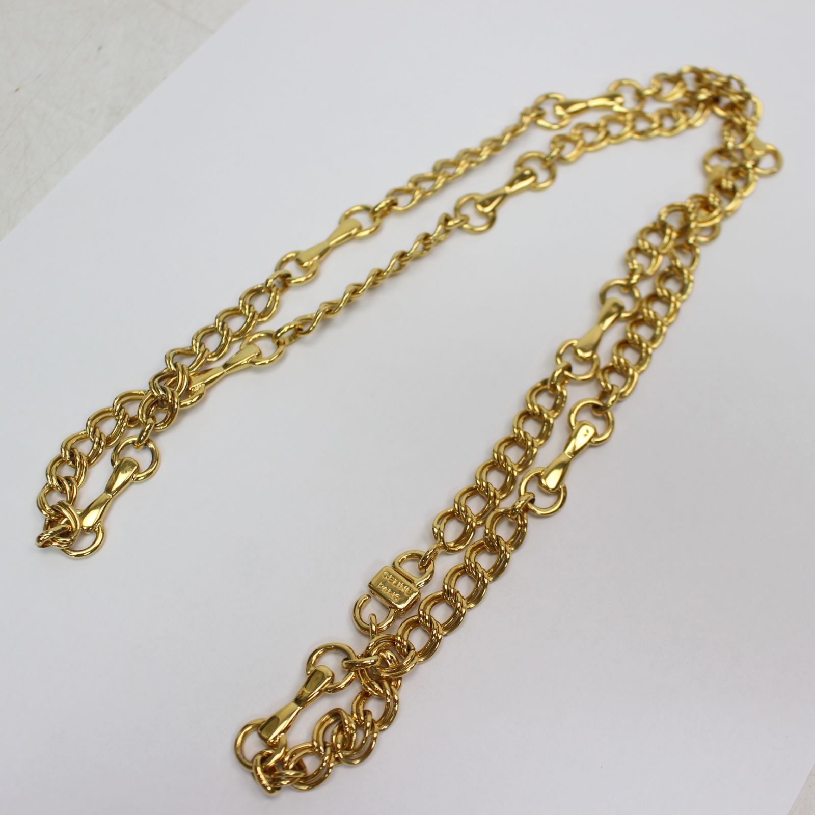 651 CELINE ロングネックレス ゴールド チェーン セリーヌ 89.5cm トップ無