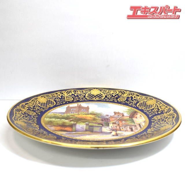 アンティーク PARAGON パラゴン 金彩 コバルト プレート 飾り皿 湘南台