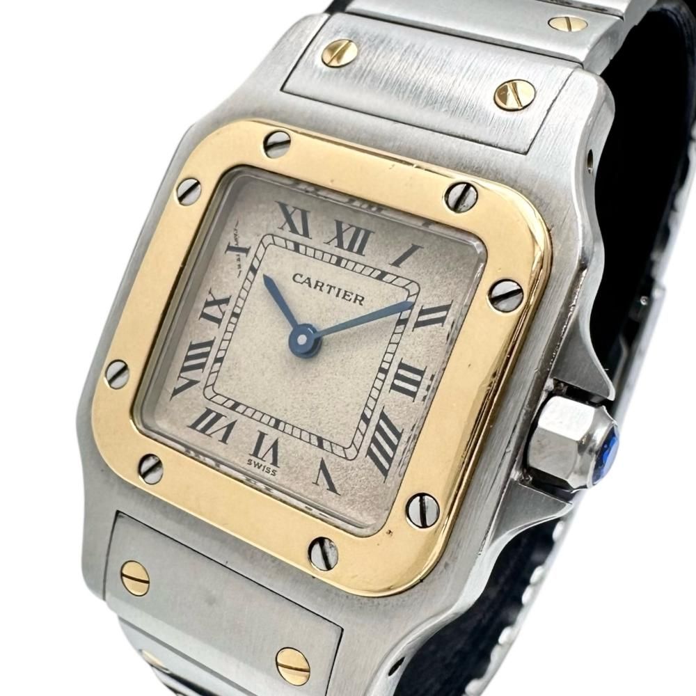 CARTIER|カルティエ サントスガルベSM W20012C4 腕時計 ステンレススチール|YG クオーツ ベージュ文字盤|コンビ レディース 真子質店 BL