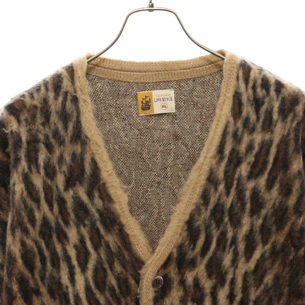 セントマイケル24AW MOHAIR CARDIGAN LEOPARD XL Mohair Cardigan