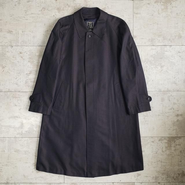 ZILLI コート　シルク100% 絹　最高級　フランス製　裏地総柄　ネイビー ZILLI ジリー ☆ 総シルク 総柄 ロングコート L ネイビー ブラウン