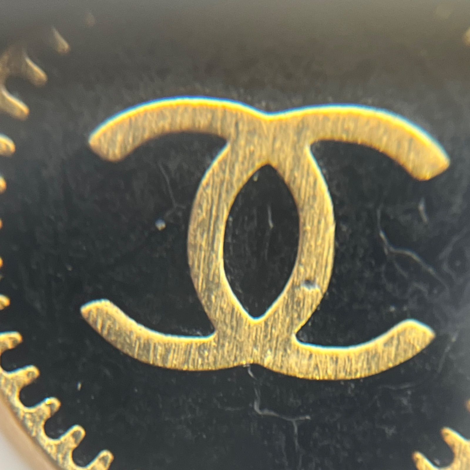 CHANEL シャネル ヴィンテージ ネックレスチャーム 黒 ゴールド ココ 
