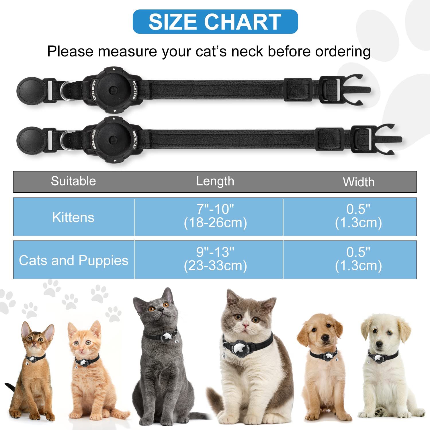 OUCWLTAG ルミナス AirTag 猫 首輪 分離 OUCWLTAG GPS 猫 首輪 Apple