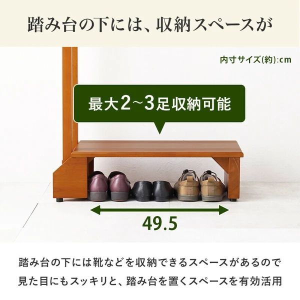 手すり付き玄関踏み台 片側手すり