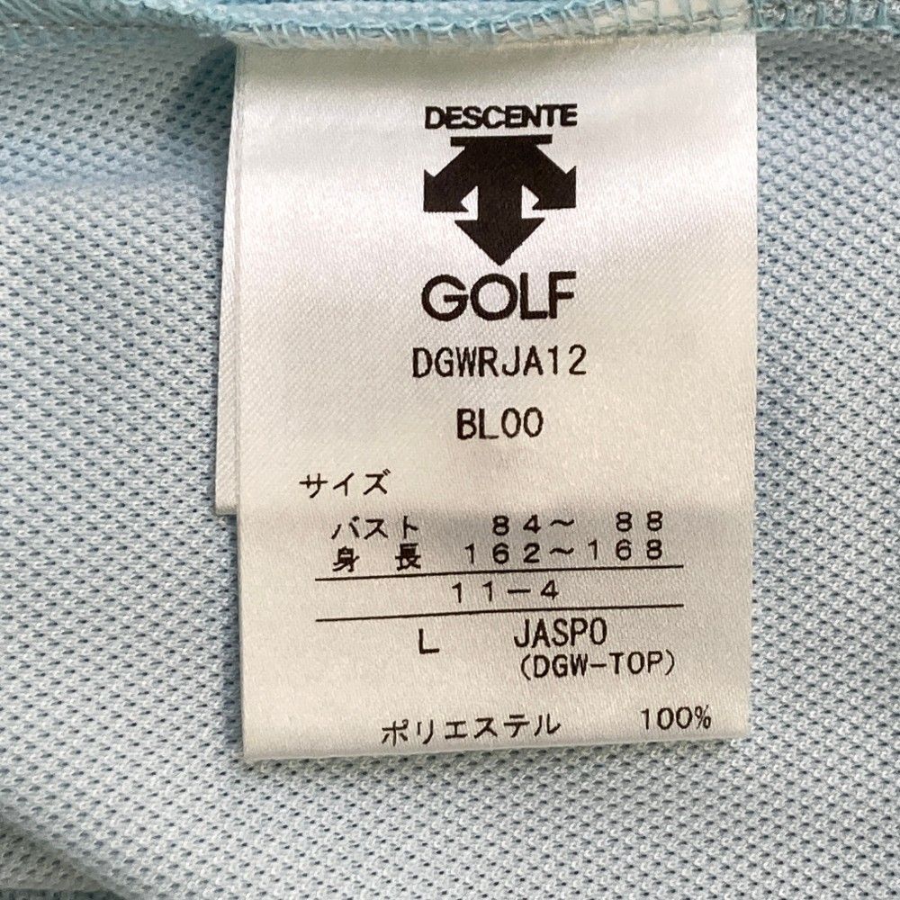 サイズ：L DESCENTE GOLF デサントゴルフ  半袖ポロシャツ ワッペン  ブルー系 [240101413015] ゴルフウェア レディース ストスト サイズ：L DESCENTE GOLF デサントゴルフ 半袖ポロシャツ