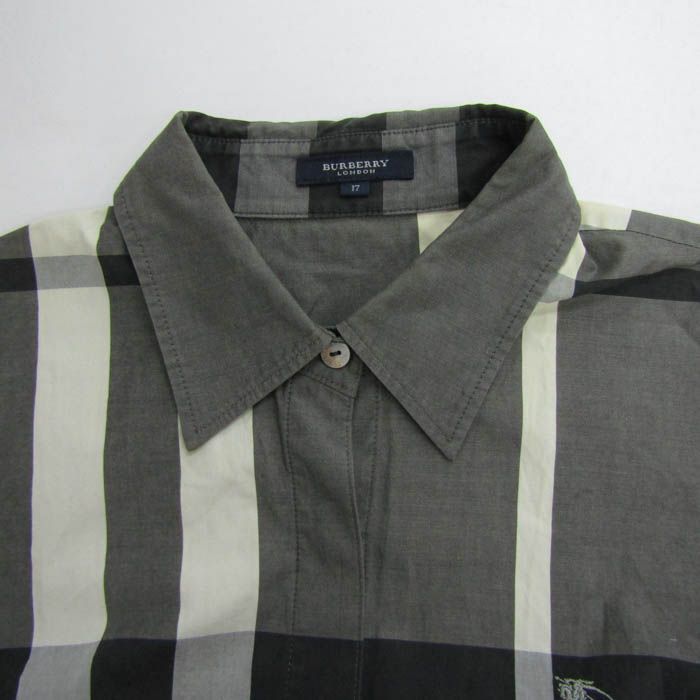 c*d様 Burberry Londonダークグレー チェック柄 長袖シャツ 美 c*d様 Burberry Londonダークグレー チェック柄 長袖シャツ 美 c*d様