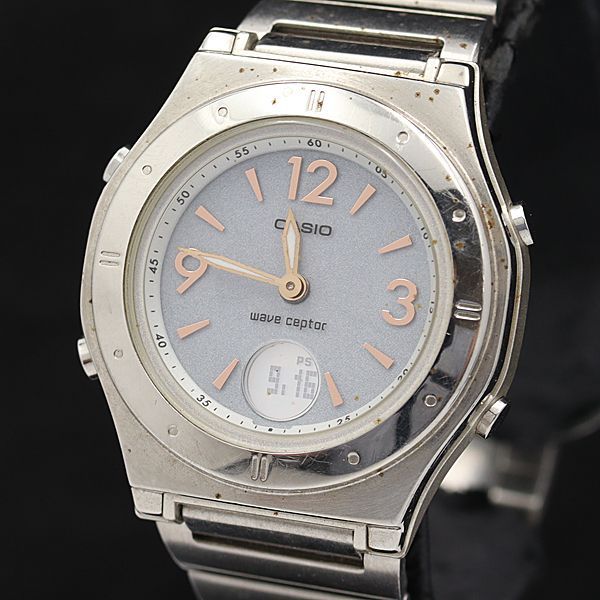 稼動 カシオ ウェーブセプター シルバー文字盤 LWA-M140 電波ソーラー