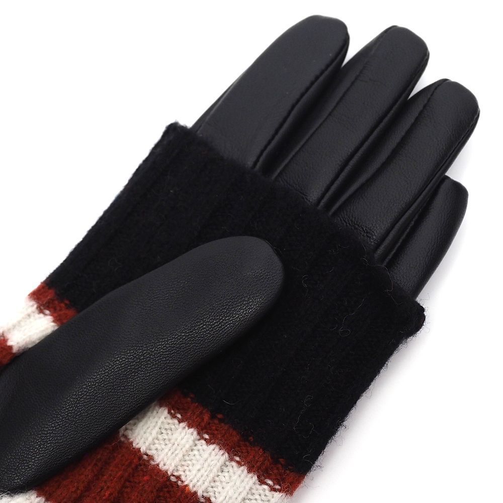 新品 Vivienne Westwood ニット レザーグローブ 手袋 【サイズ