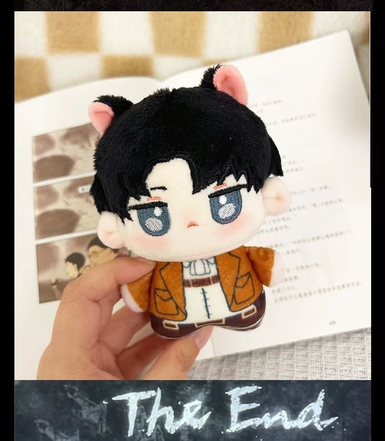 進撃の巨人 リヴァイ・エレン 12cm ミニぬいぐるみ ストラップの