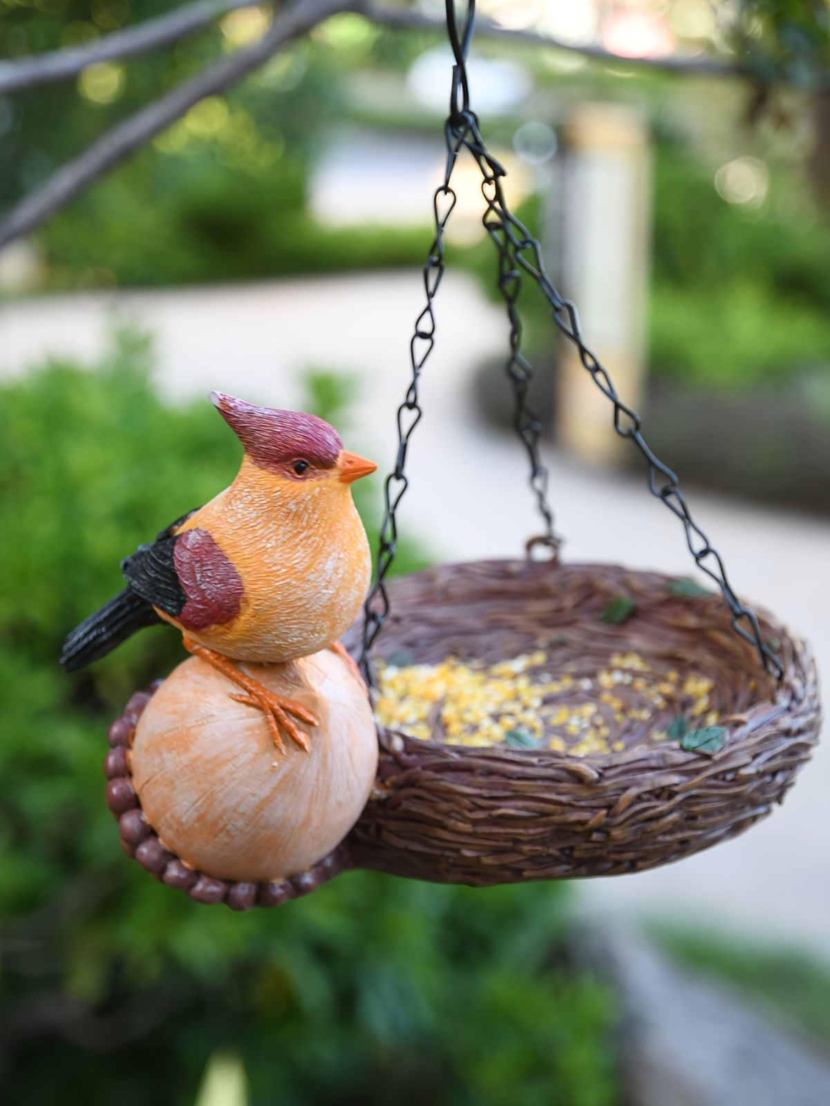 吊り下げ バードフィーダー 小鳥 野鳥 用 給餌器 餌箱 餌台えさ置き 吊下げ 餌入れ 鳥 ガーデンオブジェ吊下げ インテリア ガーデニ