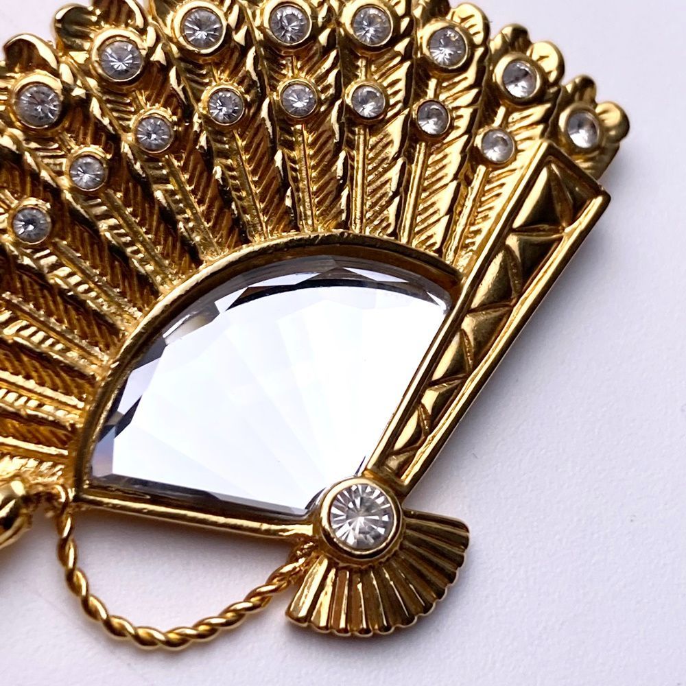 rm) SWAROVSKI スワロフスキー ブローチ 扇 扇子 9446 000 111