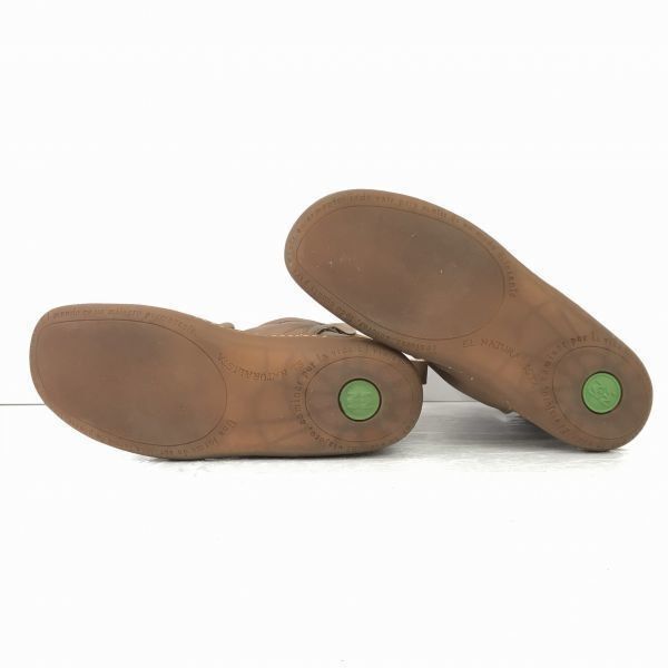  スペイン名門 EL エルナチュラリスタ シボ本革 ショートブーツ 40 24.5-25.0 キャメル 内側ボア WB 44-13 その他 ブーツ