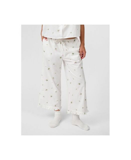 送料無料 ウィ ウォー ワット レディース ナイトウェア アンダーウェア Women s Ruffle Pull-On Pants Ivory