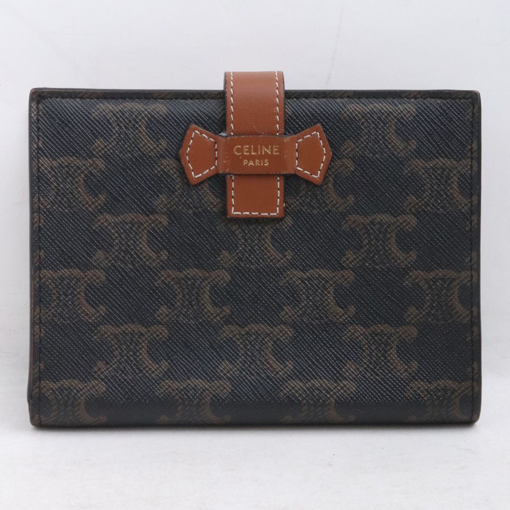 CELINE ミディアムストラップ ウォレット レザー トリオンフ