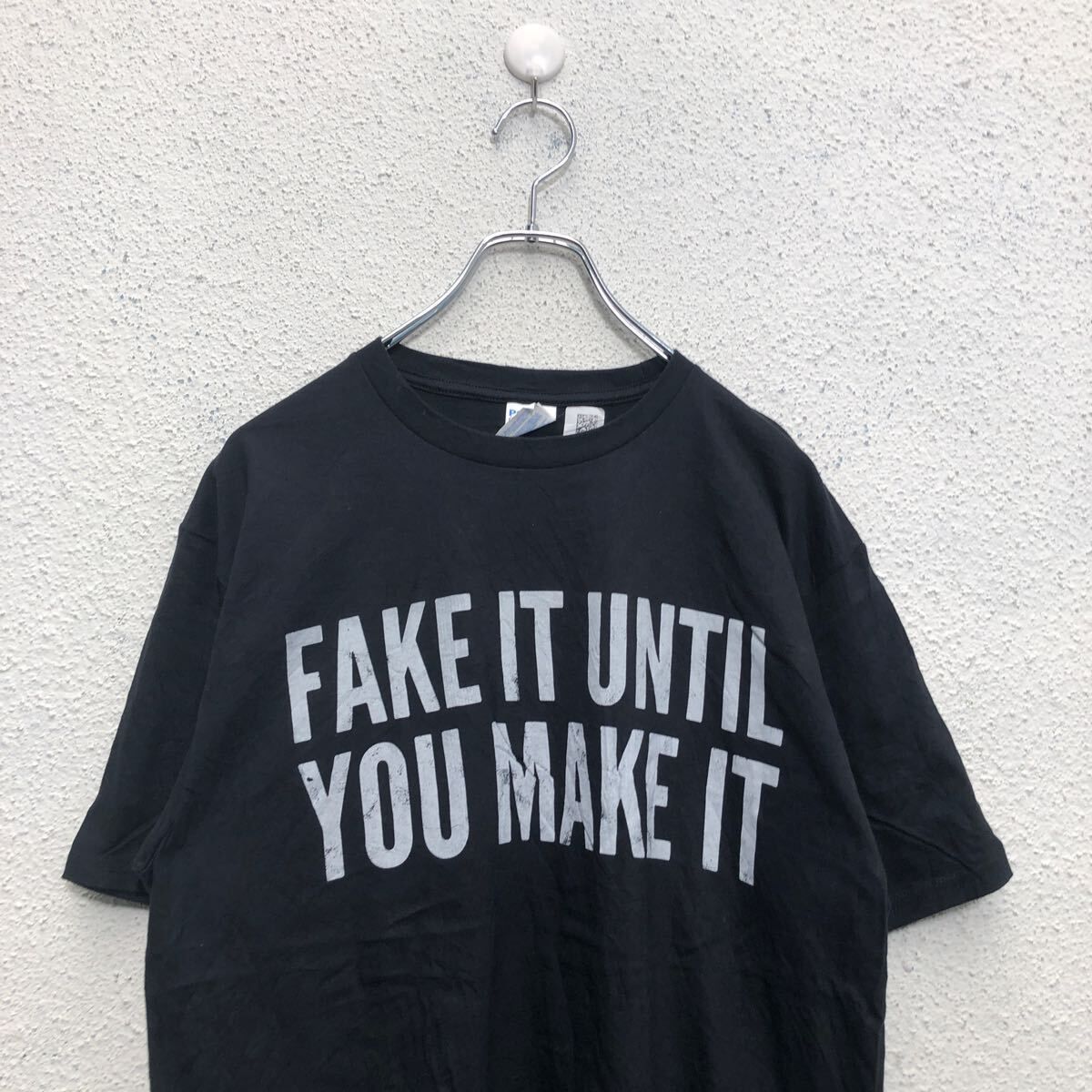 PORT&COMPANY 半袖 プリント Tシャツ M ブラック ホワイト 英語 古着卸