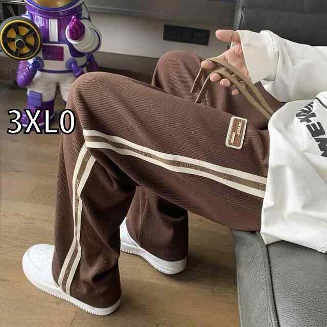 [3XL0] メンズ ファッション 服 男性用 オシャレ シンプル 大人 かっこいい 大きいサイズ ストリート 紳士服 ストライプ パンツ 夏 薄手 ストレート ワイド レッグ カジュアル パンツ ストリー