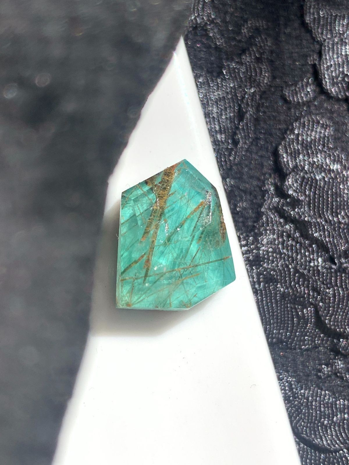 珪孔雀石（クリソコラ）×クリスタルクォーツ ダブレットストーンリング 08 珪孔雀石（クリソコラ）×クリスタルクォーツ ダブレットストーンリング