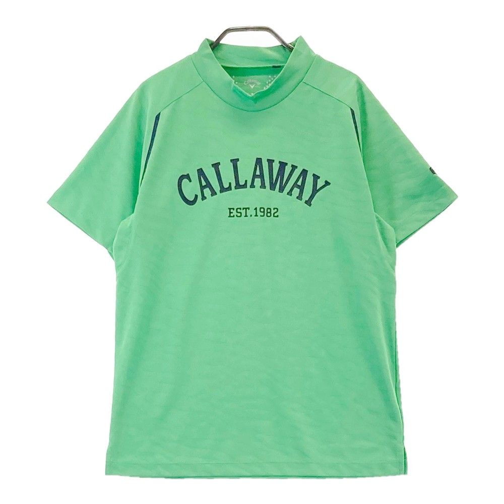 サイズ：M CALLAWAY キャロウェイ 2023年モデル ハイネック 半袖Tシャツ ゼブラ柄 グリーン系 [240101222834]# ゴルフウェア メンズ ストスト