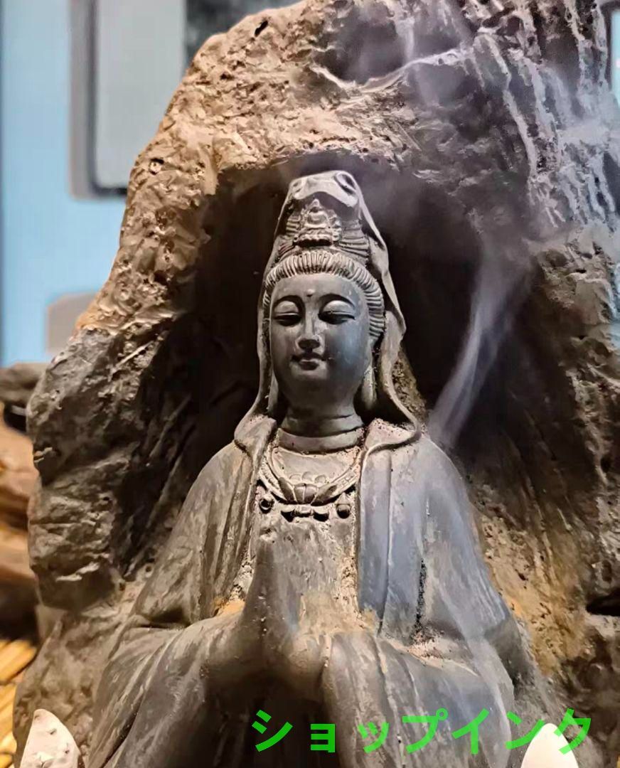 石仏 石像 如意観音 供養 祈福 禅意 客間 玄関 卓上 装飾品 工艺品置物 石像 石仏 座禅観音像 茶台 玄 関机 鎮宅 辟邪 開運 風水 招財