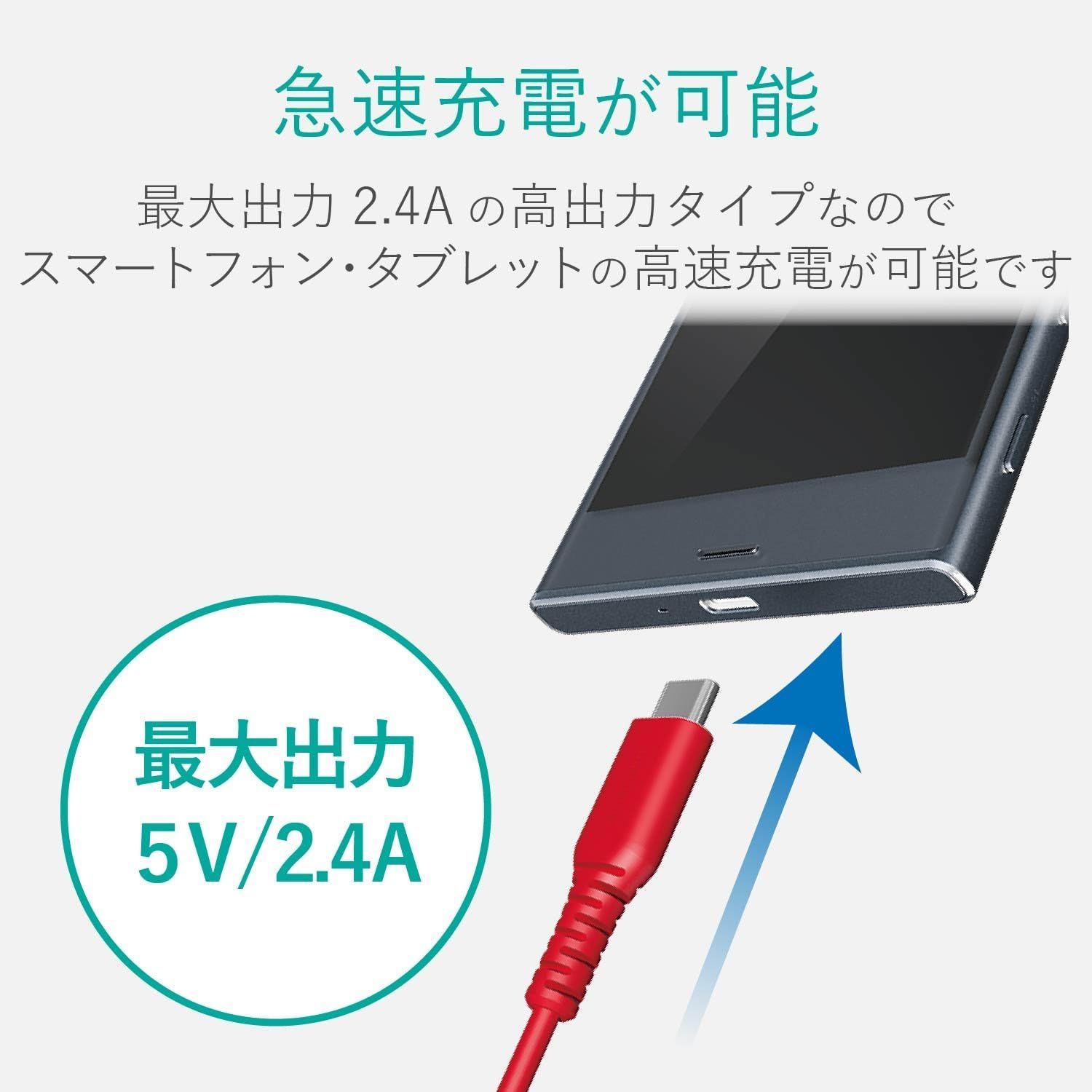 179 エレコム 充電器 ACアダプター USB Type C 折畳式プラグ (2.4A出力 