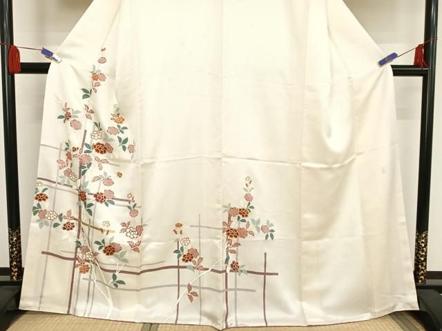 平和屋着物○十日町老舗ブランド 吉澤友禅 吾妻徳穂 訪問着 草花文