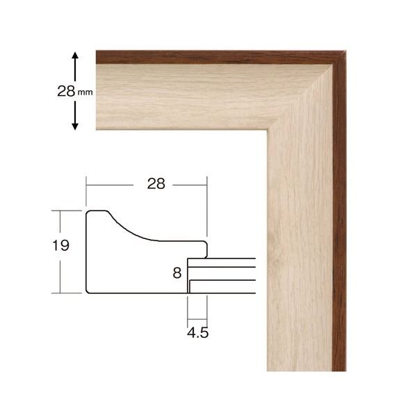 軽量水彩額縁|フレーム F8号|ホワイト 壁掛けひも|UV 紫外線 カットアクリル|マット付き 化粧箱入り 8155