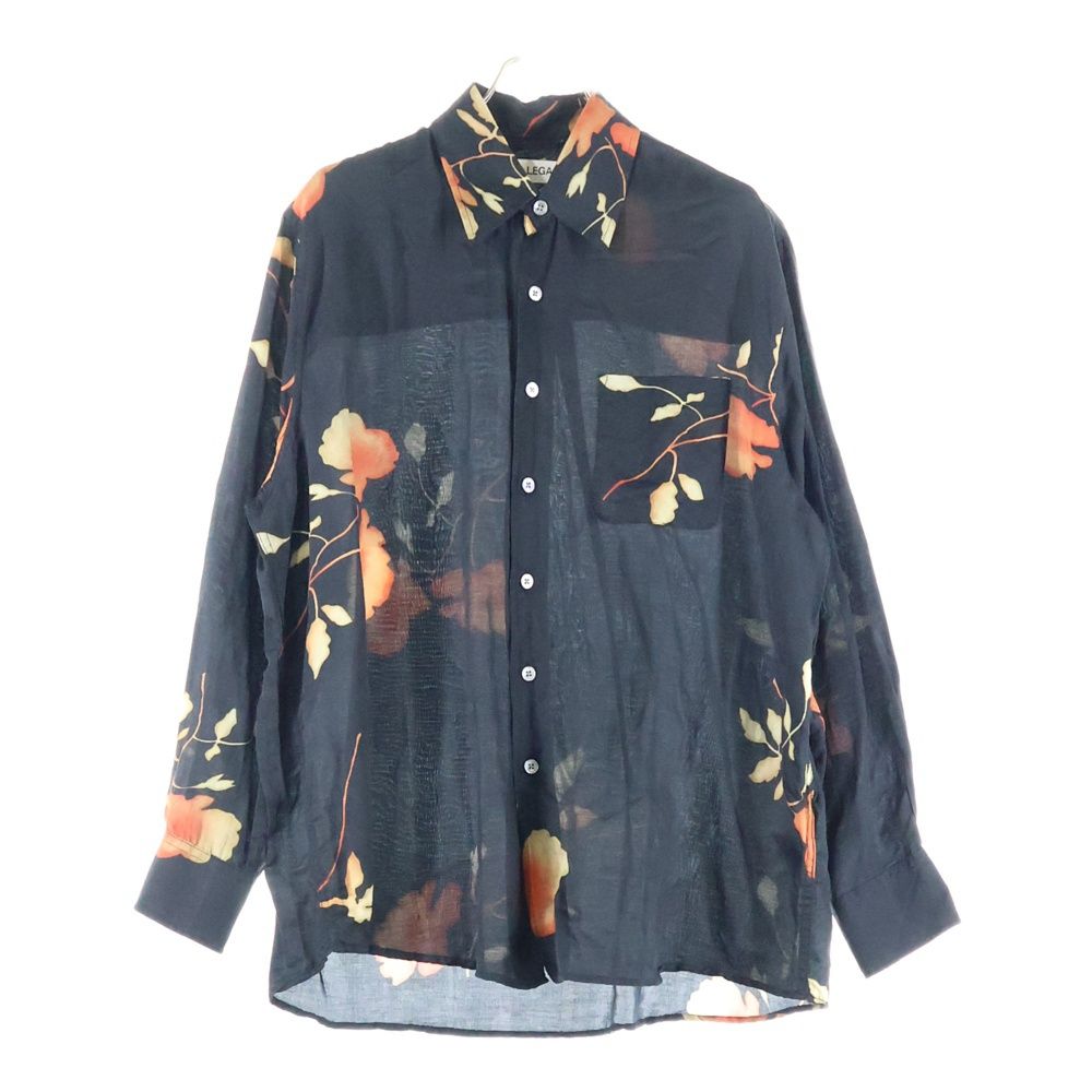 OUR LEGACY アワーレガシー 23AW ABOVE SHIRT Nocturnal Flower Print M4232ABW フラワープリント シルク混 長袖シャツ ブラック