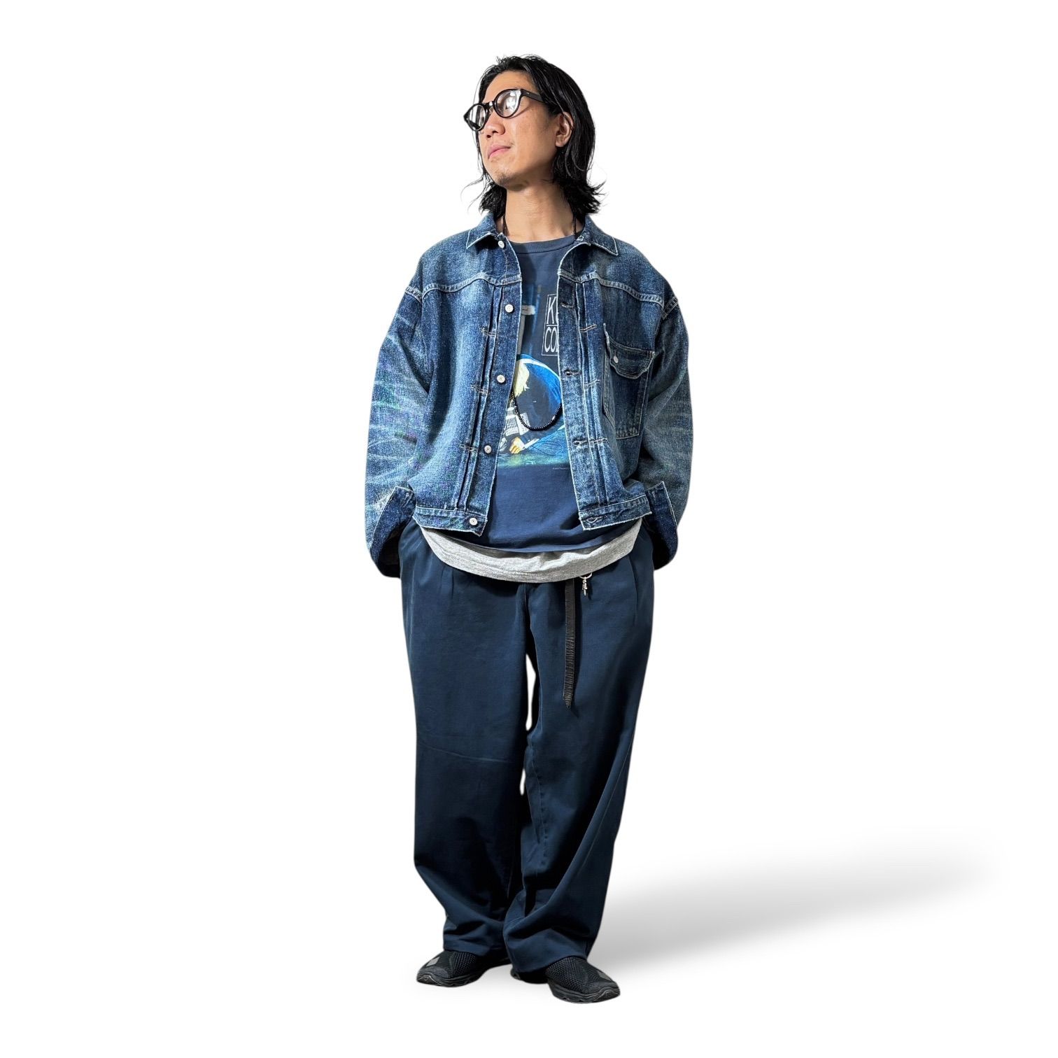 古着 00s カートコバーン ニルバーナ 追悼 Tシャツ ネイビー L 当時物