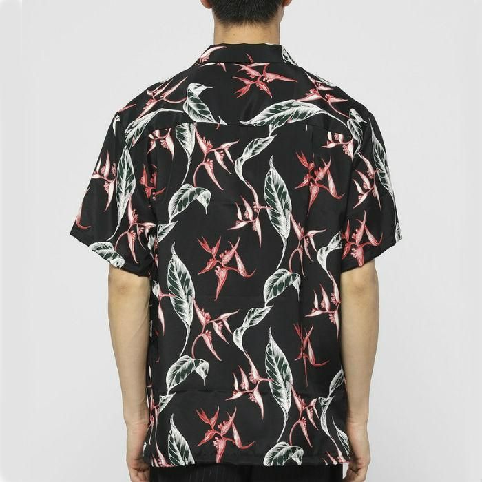 VANQUISH レーヨンリーフオープンカラーシャツ アロハシャツ