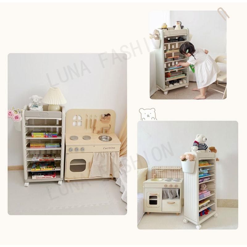 絵本棚 本棚 絵本ラック 子供用本棚 スリム キャスター付き かわいい おしゃれ キッズ マンガ 雑誌収納 大容量 書類棚 収納棚 マガジンラッ MARWIL-DEMENAGEMENTS_CH