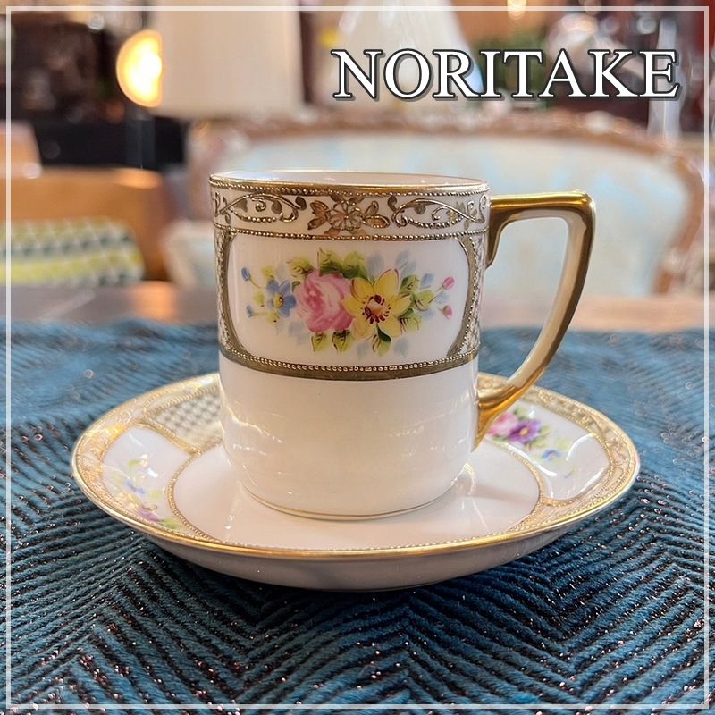 オールドノリタケ ボーンチャイナ デミタスカップ＆ソーサー 1客 オールドノリタケ ボーンチャイナ デミタスカップ＆ソーサー 1客