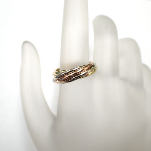カルティエ Cartier 750 K18 YG WG PG 7.5g 52号 7連 トリニティ