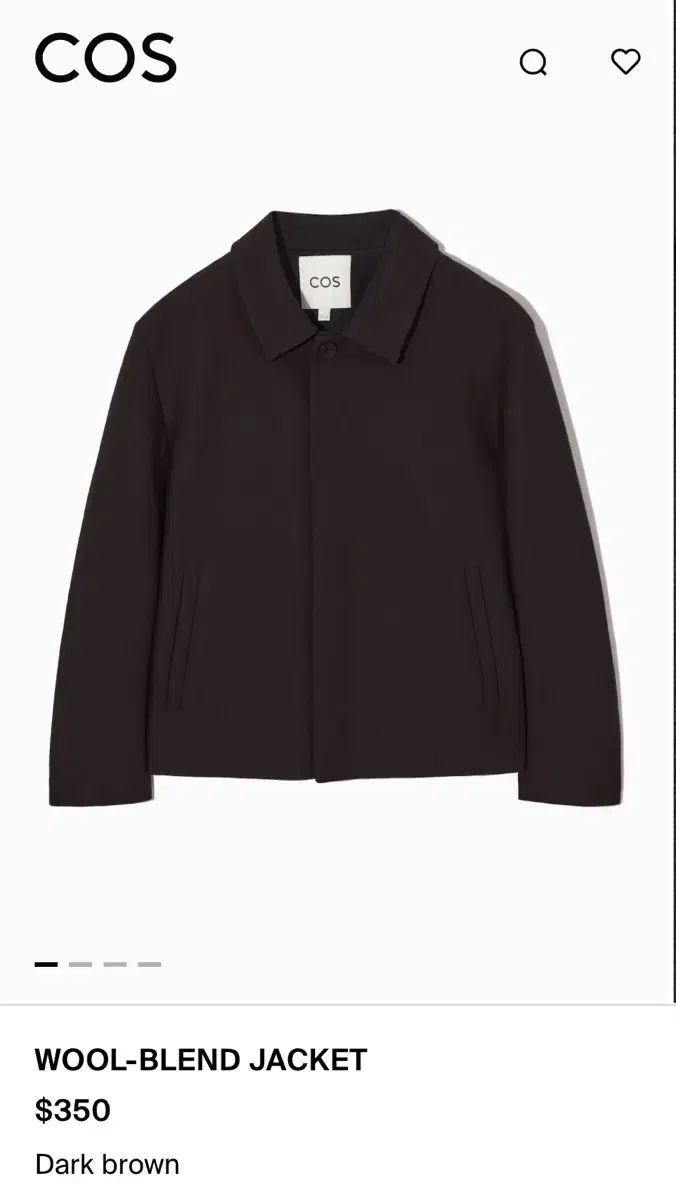 COS Wool Blend Jacket M Dark Brown