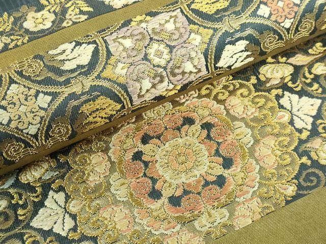 平和屋本店□極上 西陣織 陰山織物謹製 箔屋清兵衛 太鼓柄袋帯 唐織 正