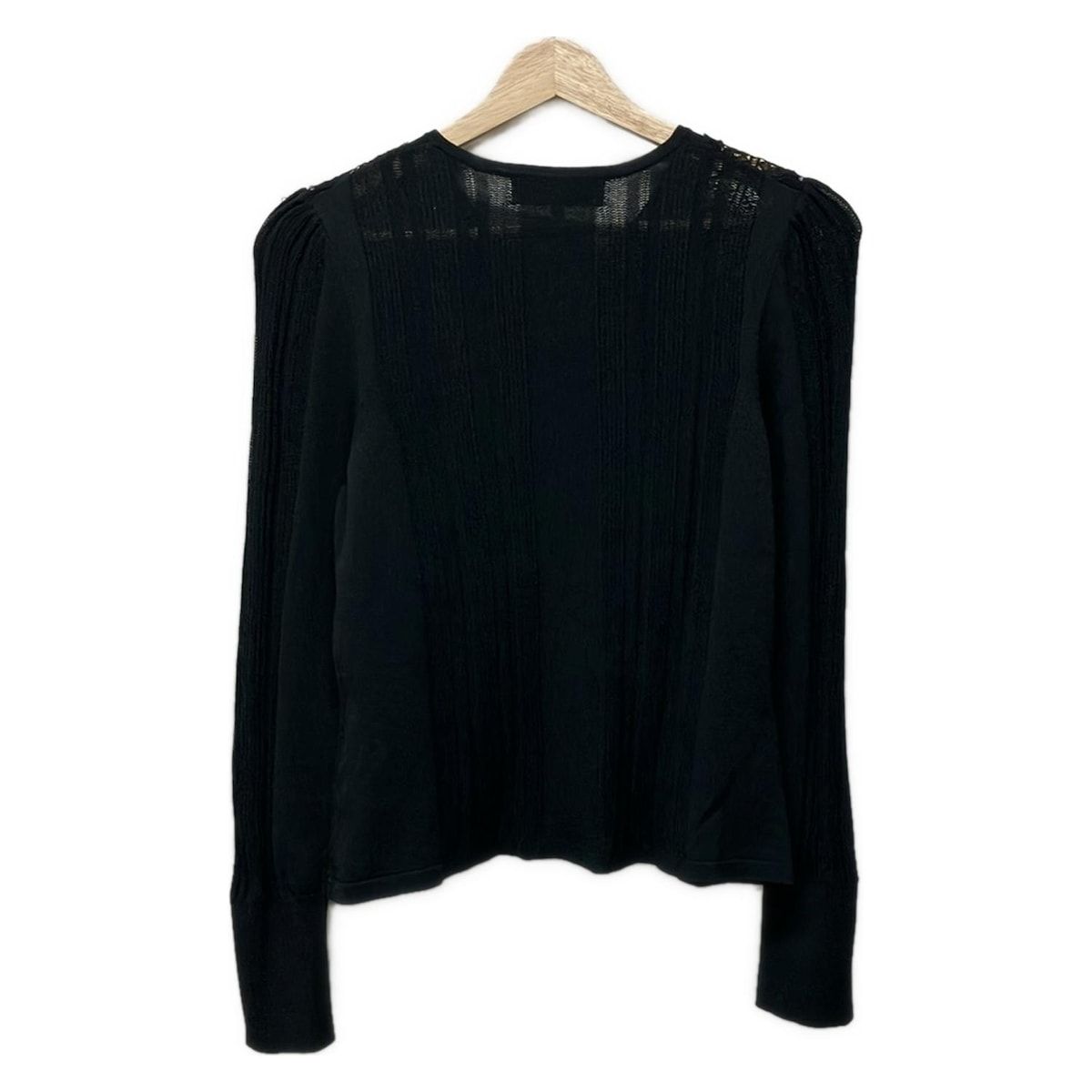 M S GRACY エムズグレイシー カーディガン サイズ40 M レディース - 黒 長袖 レース ジップアップ ラインストーン