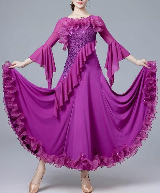 社交ダンスドレス ラテンドレス 競技 フレア袖 オーダーメイド - メルカリ