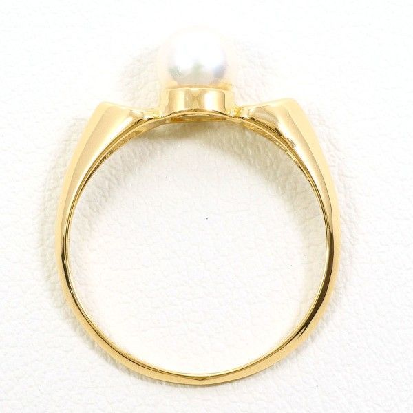 K18YG リング ring 指輪 11.5号 パール 真珠 約5.5mm ダイヤ 0.01 総重量約1.9g