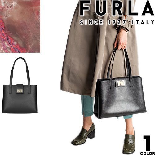 フルラ FURLA バッグ トートバッグ レディース 2024年春夏新作 1927 ミディアム アーチロゴ レザー 通勤 ブランド 革 仕切り 軽量 黒 ブラック 1927 TOTE M WB01098 HSF000