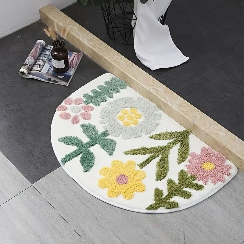 Anthropologieバスマット。お花。おうち時間 Daisy Tile Tufted Cotton Bath Mat | AnthroHome
