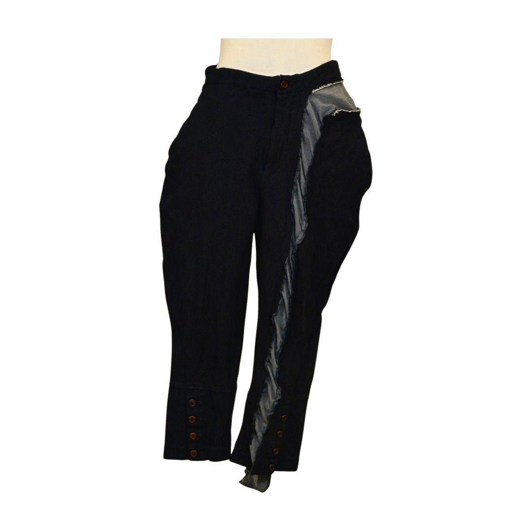 コムデギャルソン Comme des Garcons パンツ ブラック サイズ XS GF-P053 AD2010 裾ボタン レディース F-L8419
