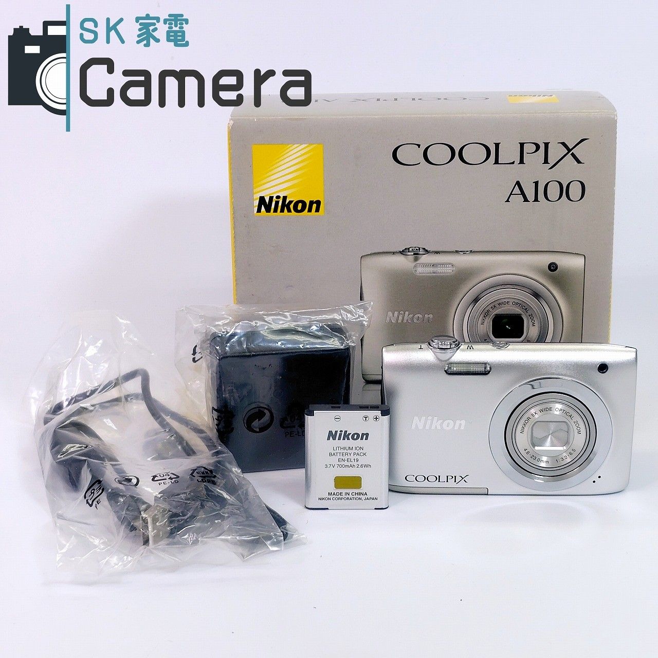 Nikon COOLPIX A100 ニコン コンパクトデジタルカメラ 箱 充電器 電池 